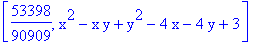[53398/90909, x^2-x*y+y^2-4*x-4*y+3]